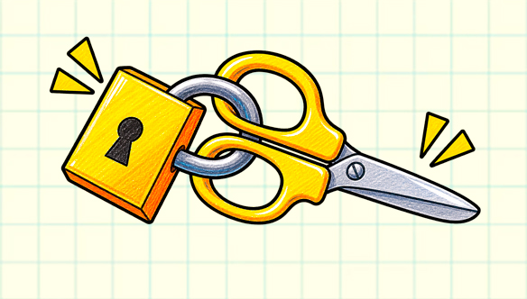 Ciseaux avec un cadenas
